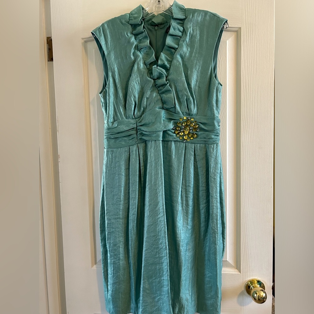 Shiny Teal party dress
